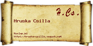 Hruska Csilla névjegykártya